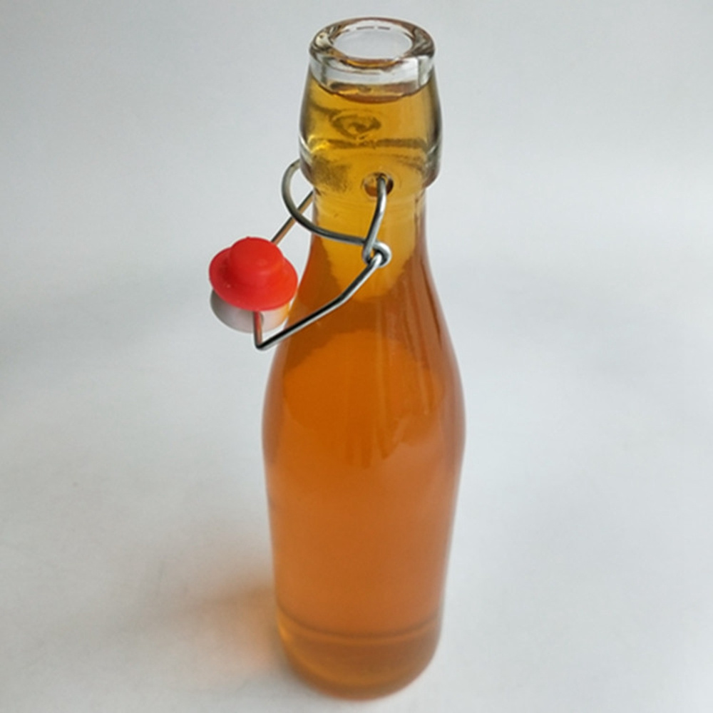 Clear 16 oz 500ml beer kombucha fermentation brewing round glass bottles with swing top