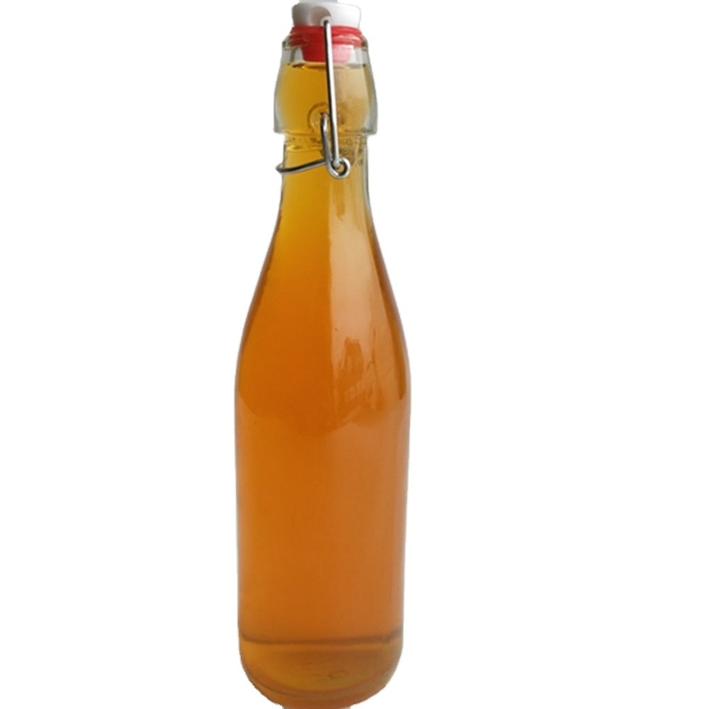 Clear 16 oz 500ml beer kombucha fermentation brewing round glass bottles with swing top