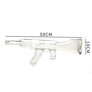 750ml 75cl clear AK47 gun shaped glass wine vodka whiskey bottles in stock