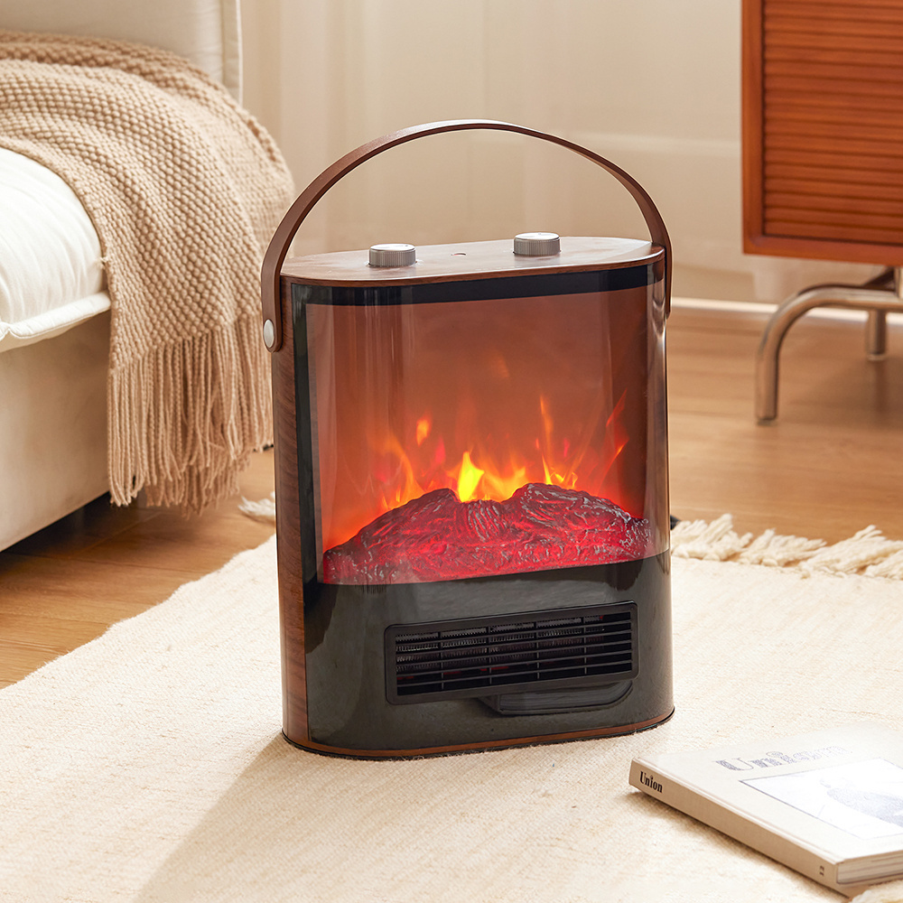 1500W Portable Electric Fireplace Heater Flame Only Heating Only Space Heater Fireplace with Realistic Flame Thermostat Control