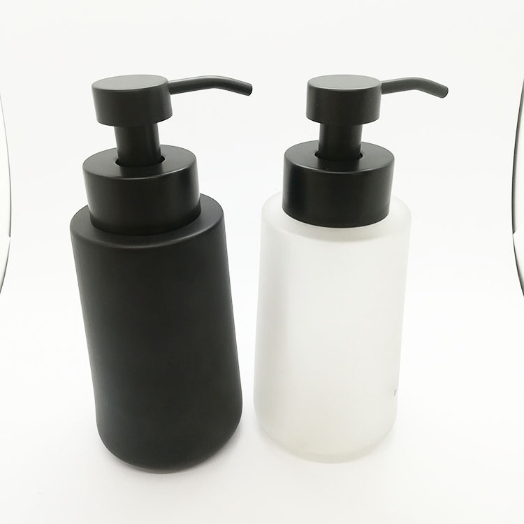 Empty matt black 500ml glass hand soap dispenser Foamer Bottle Pump black liquid Soap Dispenser wholesale cosmetic Foam bottle