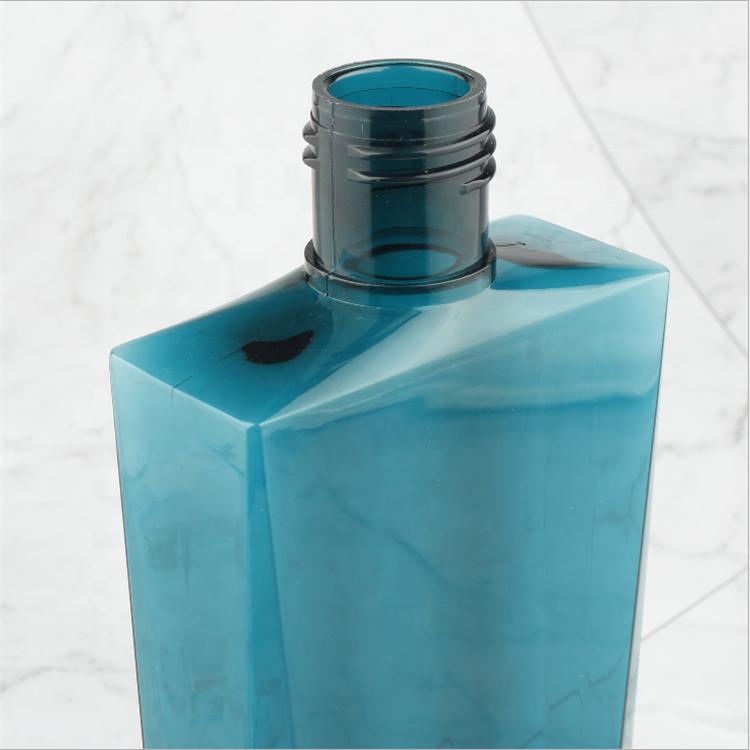 High grade high quality 200ml Blue Thick Wall Oval Square Plastic PETG sprayer lotion shampoo bottles