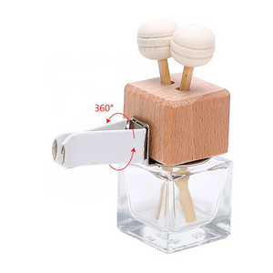 Empty Glass Car Air Freshener Perfume Bottle Fragrance Waterproof Car Diffuser Bottle With Clip botella de difusor