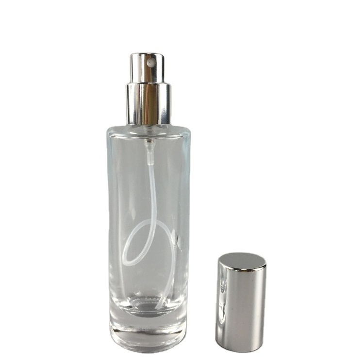 Wholesale stock glass perfume bottle 30ml cylindrical clear glass perfume bottle 18mm neck size