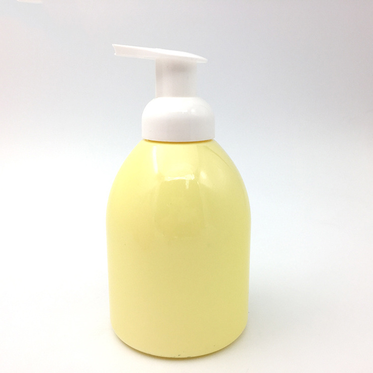 foam pump bottle 550ml, pet foam dispenser bottle, yellow bottle for shampoo or soap