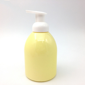 foam pump bottle 550ml, pet foam dispenser bottle, yellow bottle for shampoo or soap