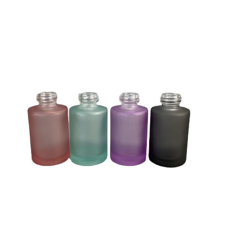 factory frost black pink green orange color glass cosmetic packaging bottle match with dropper 30ml 20/410