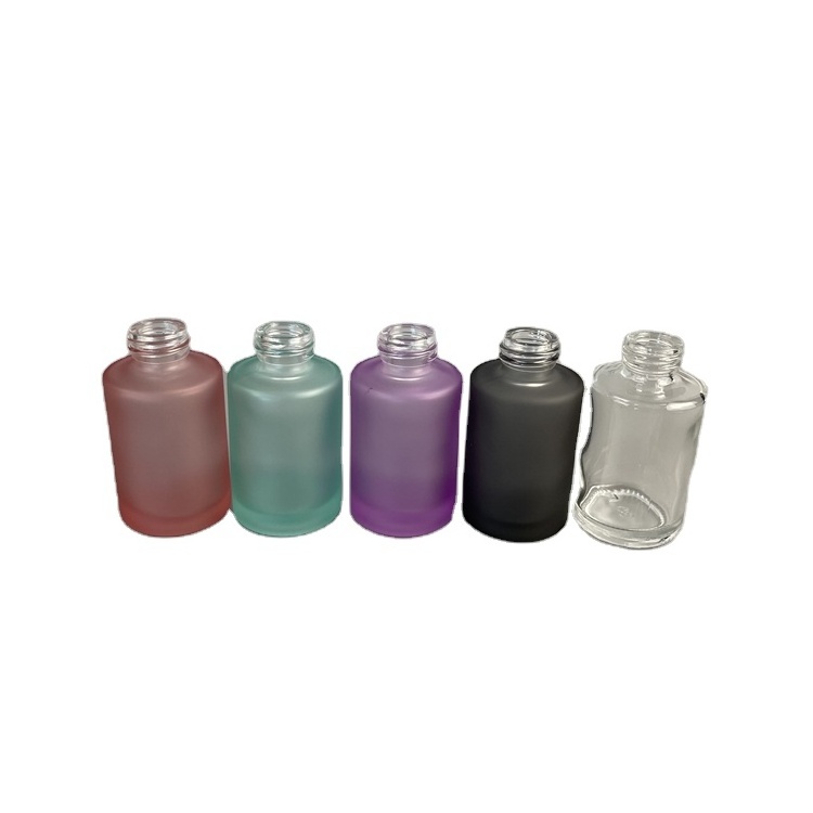 factory frost black pink green orange color glass cosmetic packaging bottle match with dropper 30ml 20/410