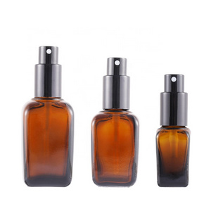 RUIPACK OEM India best selling popular dark amber brown square essential oil glass perfume sprayer bottles