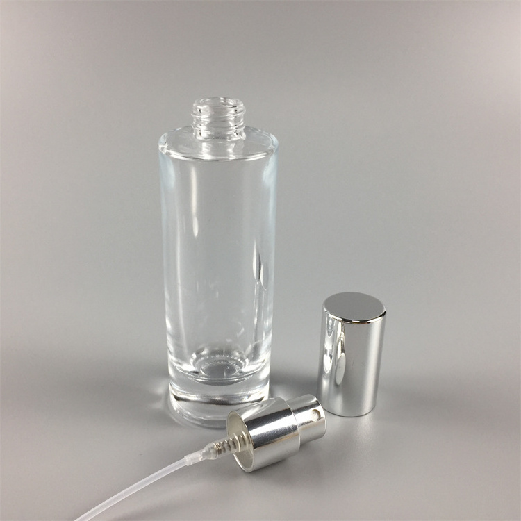 Wholesale stock glass perfume bottle 30ml cylindrical clear glass perfume bottle 18mm neck size