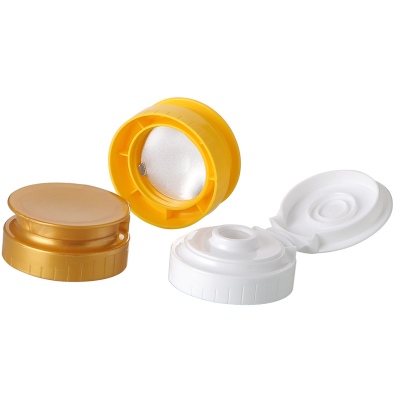 plastic 38-400 53mm flip top Cap With Silicone Valve for Ketchup Dispensing Bottle