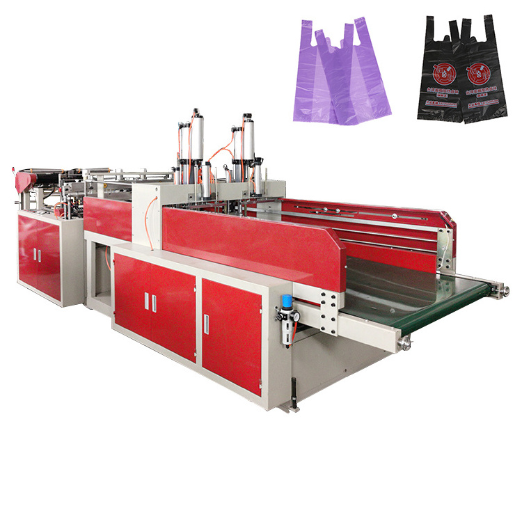 High Quality automatic heat sealing high speed polythene HDPE t-shirt bag making machine