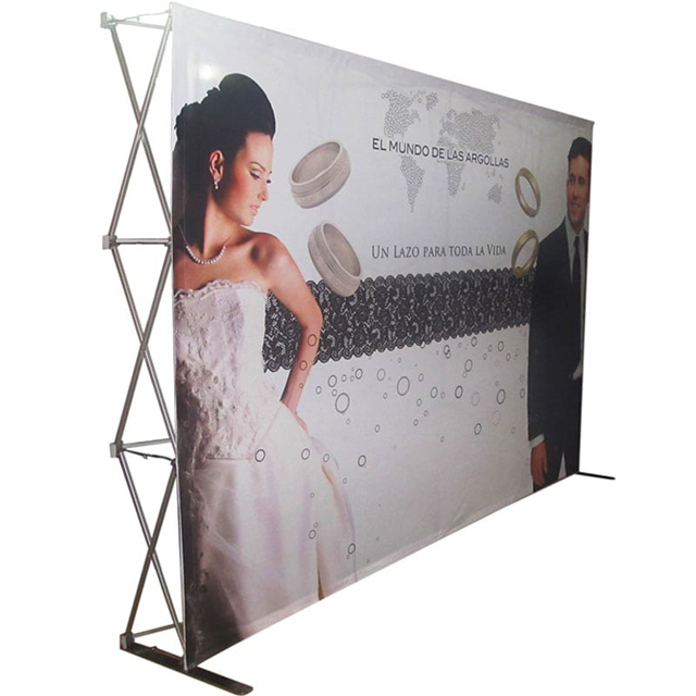 Pop up Exhibition Portable trade show fabric display printed display racks pop up back wall booth banner stands 	 display stand