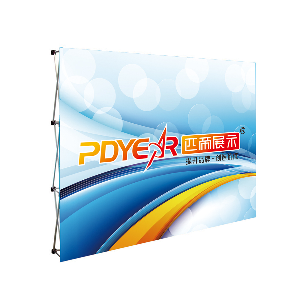 Pop up Exhibition Portable trade show fabric display printed display racks pop up back wall booth banner stands 	 display stand