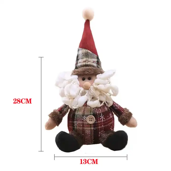 luxury christmas plush santa hat  Ornaments Elf Tomte Navidad Decor Stuffed Plush Gnome Santa Oem  for hanging santa