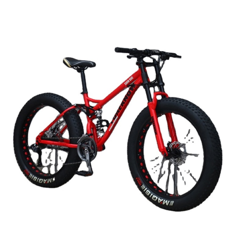 stock bicycle 26 inch 21/24/27 speed double disc brake fat bike/ Popular fat tire snow bicycle/ big tire mountain cycle