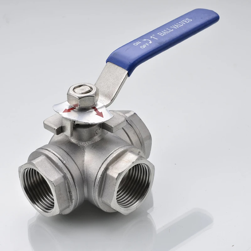 Stainless Steel 304 316L 3 Way Valve Three-way Manual Ball Valve with Internal Thread