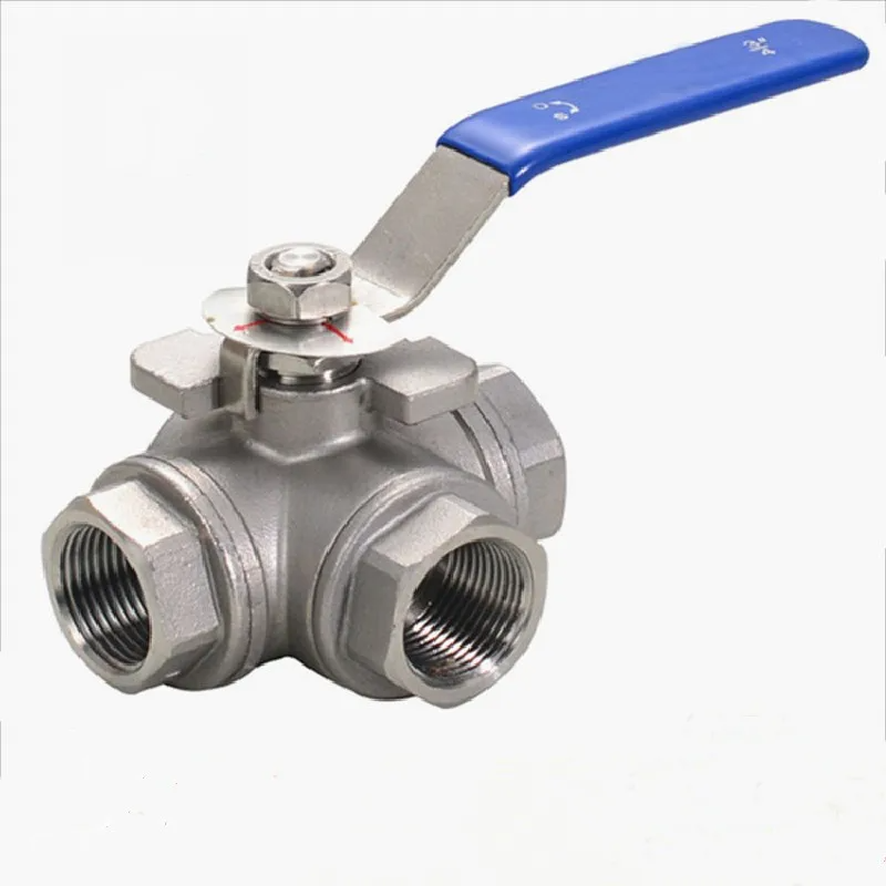 Stainless Steel 304 316L 3 Way Valve Three-way Manual Ball Valve with Internal Thread