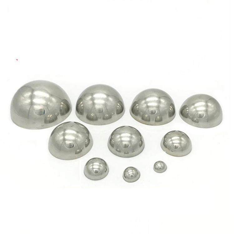 Stainless steel pipe fittings hemisphere mirror polished metal head for pressure vessel connection