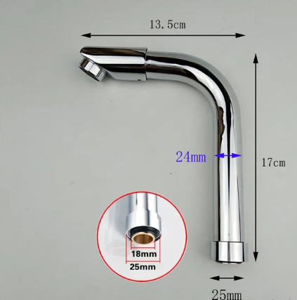 Stainless steel kitchen faucet elbow outlet pipe 23/25mm thread size with nut