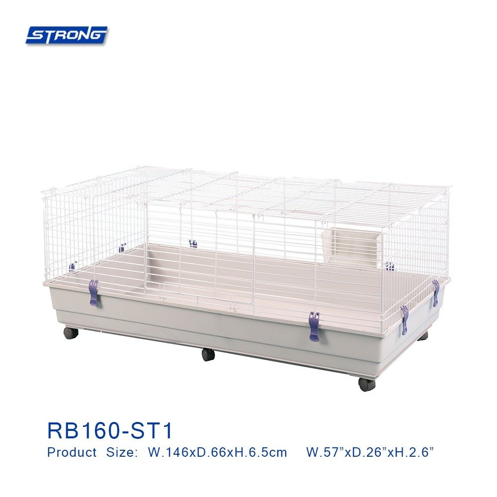 Easy Folding Cleaning Plastic Pet Cage Rabbit Cage Animal Cages With Wheels RB160-ST1