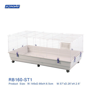 Easy Folding Cleaning Plastic Pet Cage Rabbit Cage Animal Cages With Wheels RB160-ST1