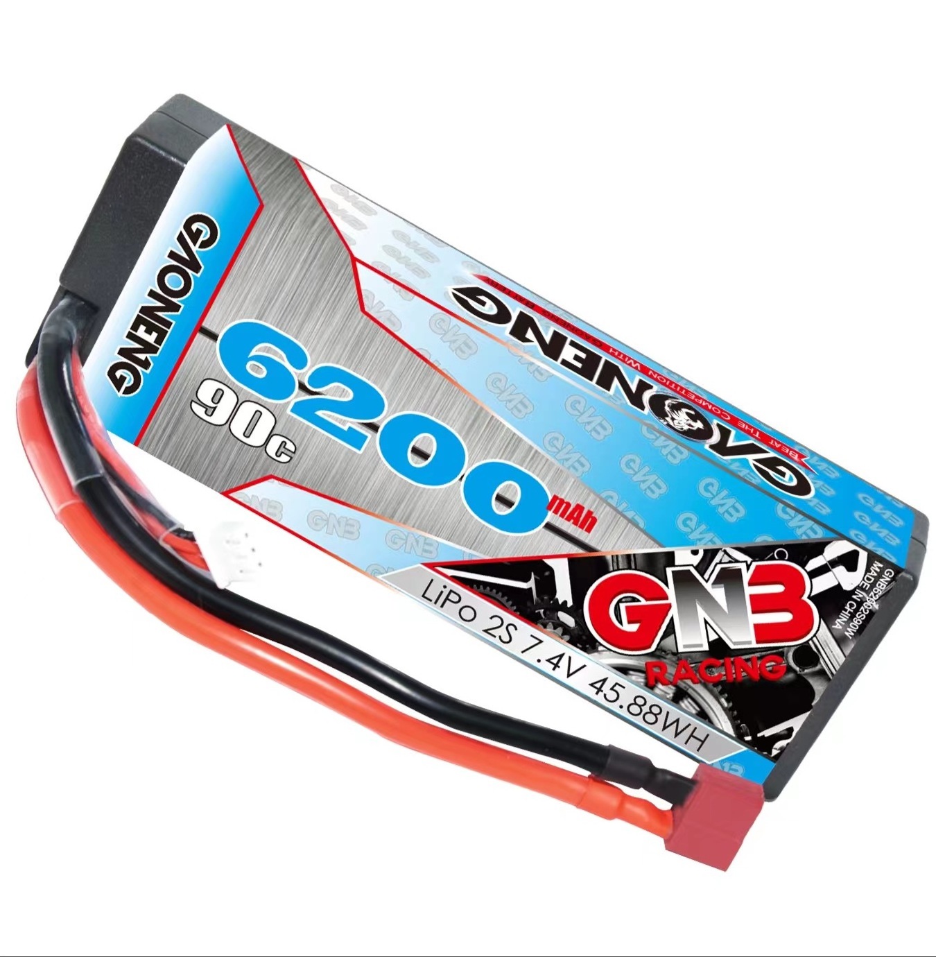 GNB GAONENG 6200MAH 2S 7.4V 90C T-PLUG RC LiPo Battery Cabled Hard Case Stick Pack 1:10 1/10 Racing Car Boat Hobby