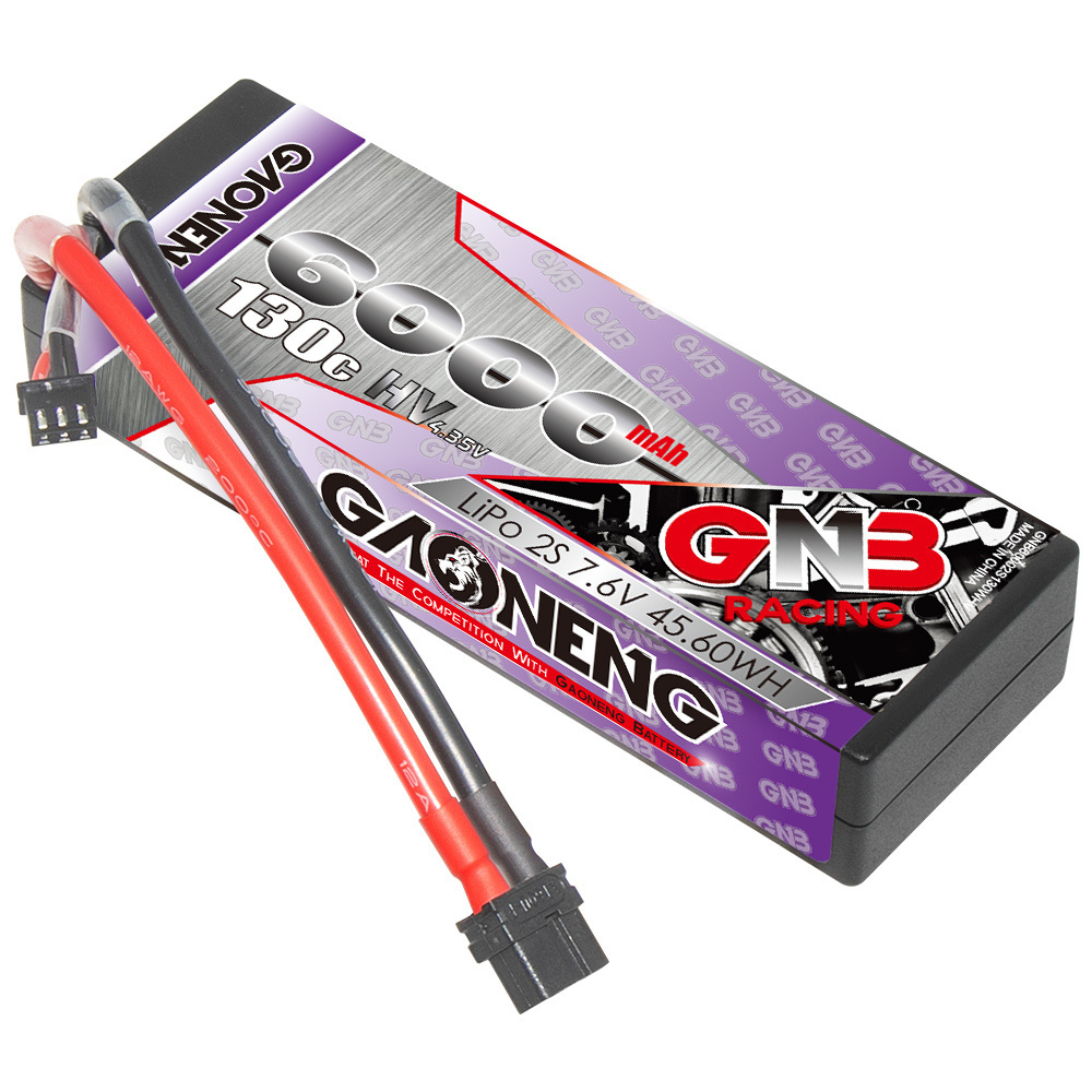 GNB GAONENG 6000MAH 2S HV 7.6V 130C RC LiPo Battery XT60 Cabled Hard Case  1:10 1/10 RC Racing Car Boat