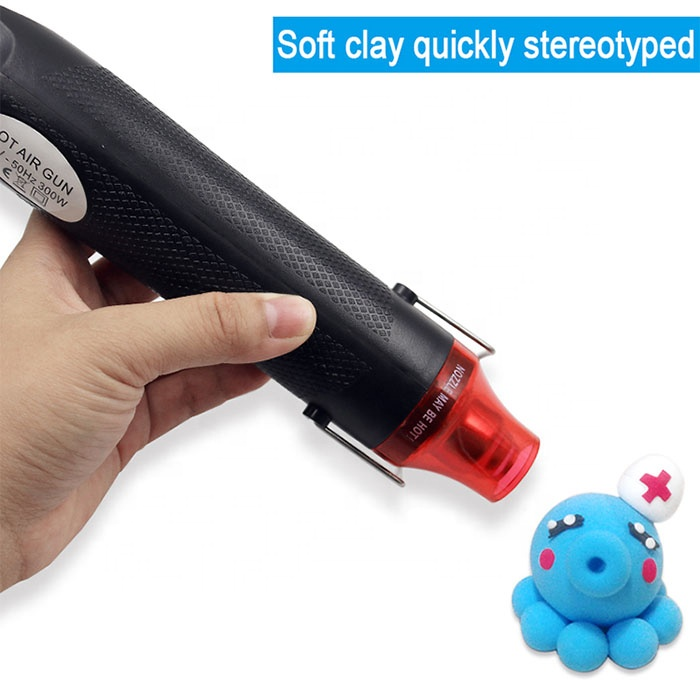 220V Home DIY Multi Purpose Heat Tool Soft Ceramic Hot Air Gun 300W temperature Gun with supporting seat Shrink Plastic DIY