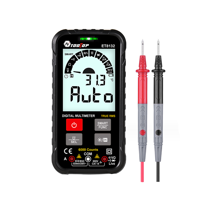 ET8132 Button Design True RMS Multimeter Intelligent Current Voltage Tester 600V 600mA