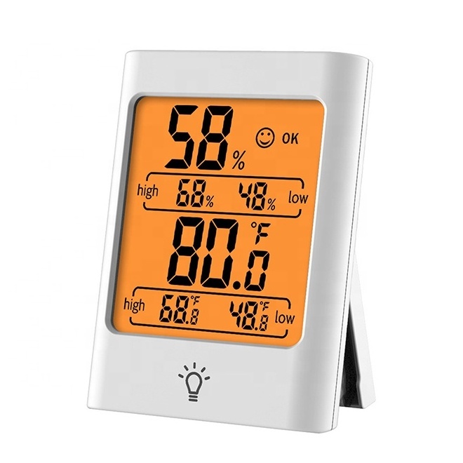 MC30 English Version Electronic Digital Display Digital Temperature And Humidity Meter High Precision Touch-type Hygrometer ABS