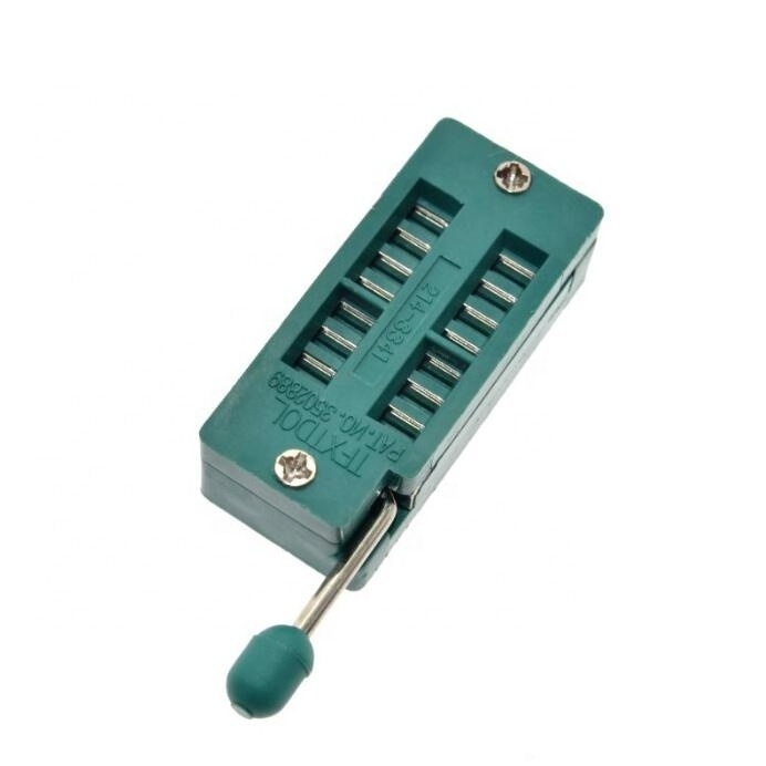 Hot selling IC Test Universal ZIF Socket 14pin 14 pin dip 2.54mm IC Socket pitch