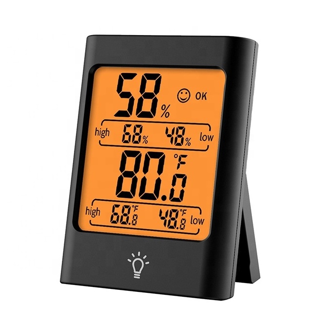 MC30 English Version Electronic Digital Display Digital Temperature And Humidity Meter High Precision Touch-type Hygrometer ABS