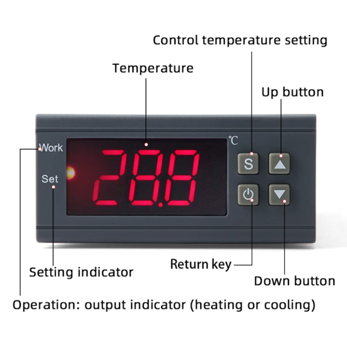 Smart Thermostat Incubator Greenhouse Digital MH-1210W Temperature Controller NTC Cold Hot Dual Mode Farm Thermo Switch