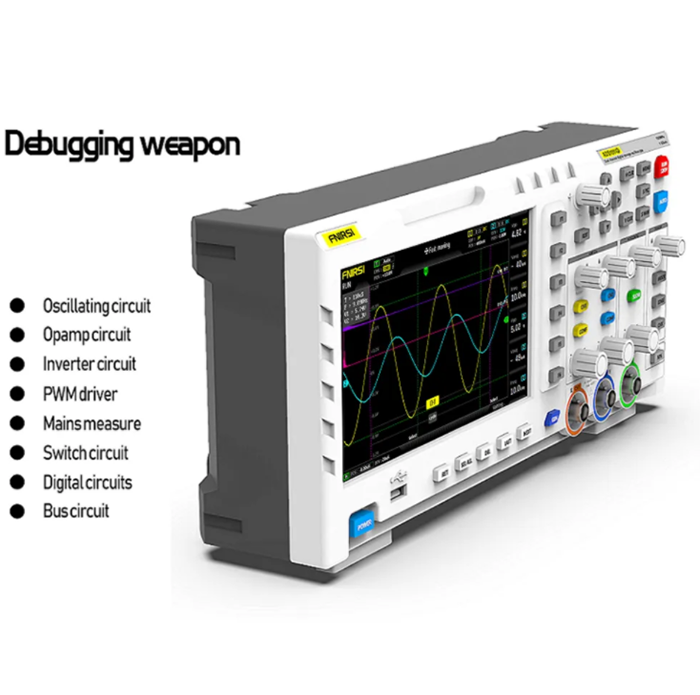 1014D Portable Digital Oscilloscope 2 In 1 Dual Channel Input Signal Generator Desktop Oscilloscope 1GSa/s Sampling Rate