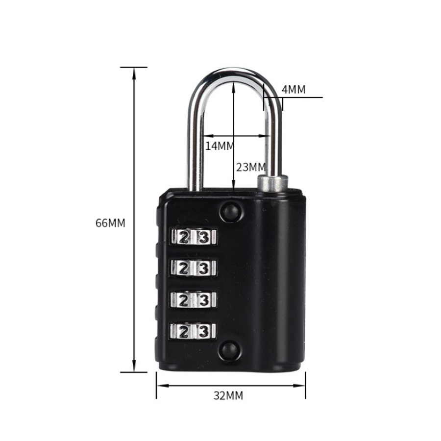 4 digits combination padlock with master key