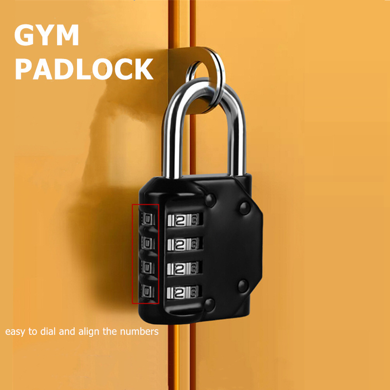 Custom Logo High Quality Gym Fitness 4 Digits Code Combination Padlock Heavy Duty Pad Lock For GYM