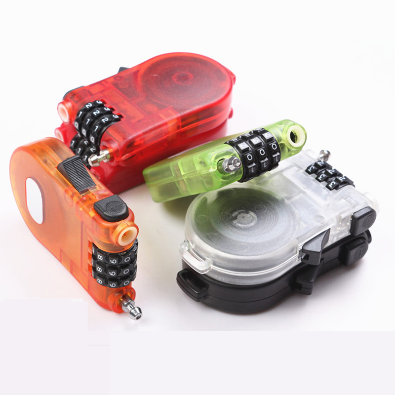 Multi Colors Retractable Steel Cable Lock 3 Digits Number Wire Combination Lock Factory Price