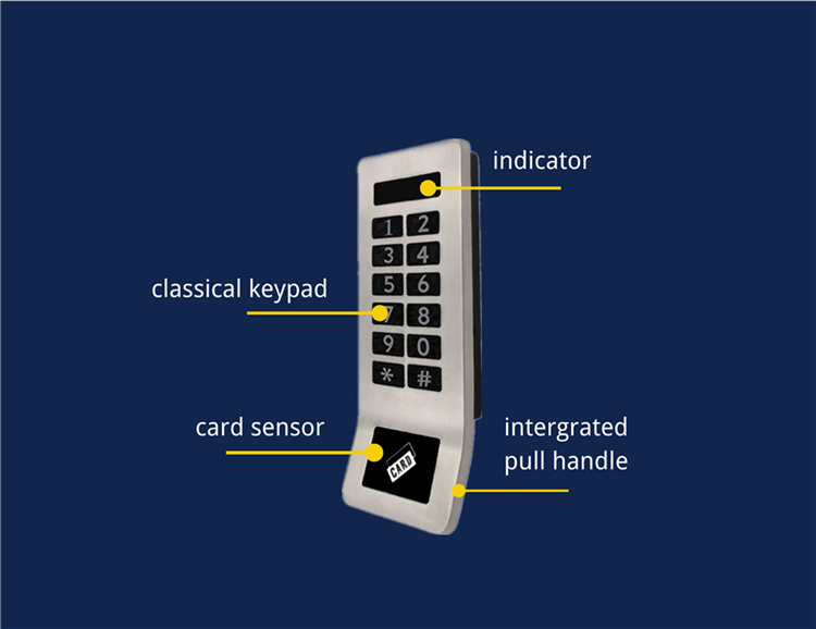 Keypad electronic password digital cabinet locker door lock with RFID master key