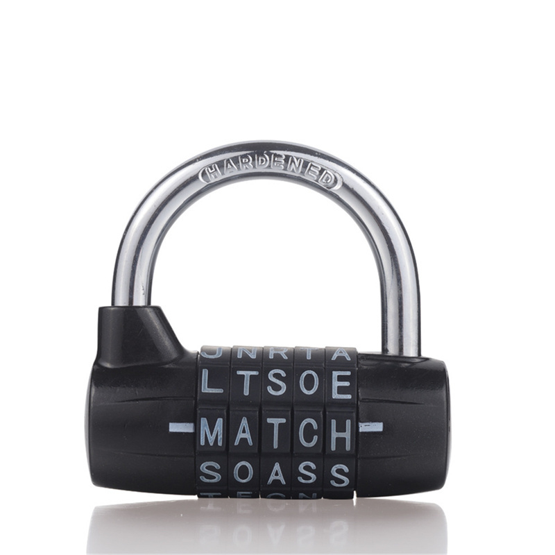 5 Alphabet letters combination padlock heavy duty gym padlock