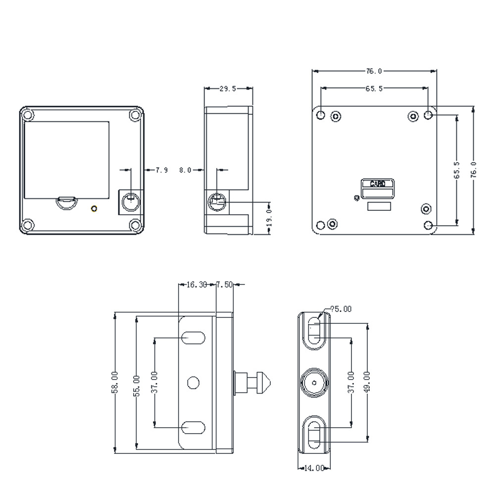 Secret hidden RFID drawer lock cabinet lock