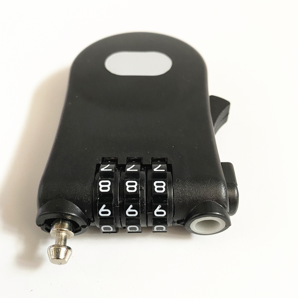 Steel Wire Rope 3 Digit Combination Lock Retractable Cable Padlock