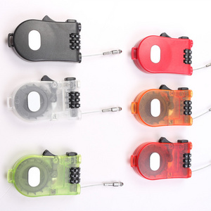 Steel Wire Rope 3 Digit Combination Lock Retractable Cable Padlock