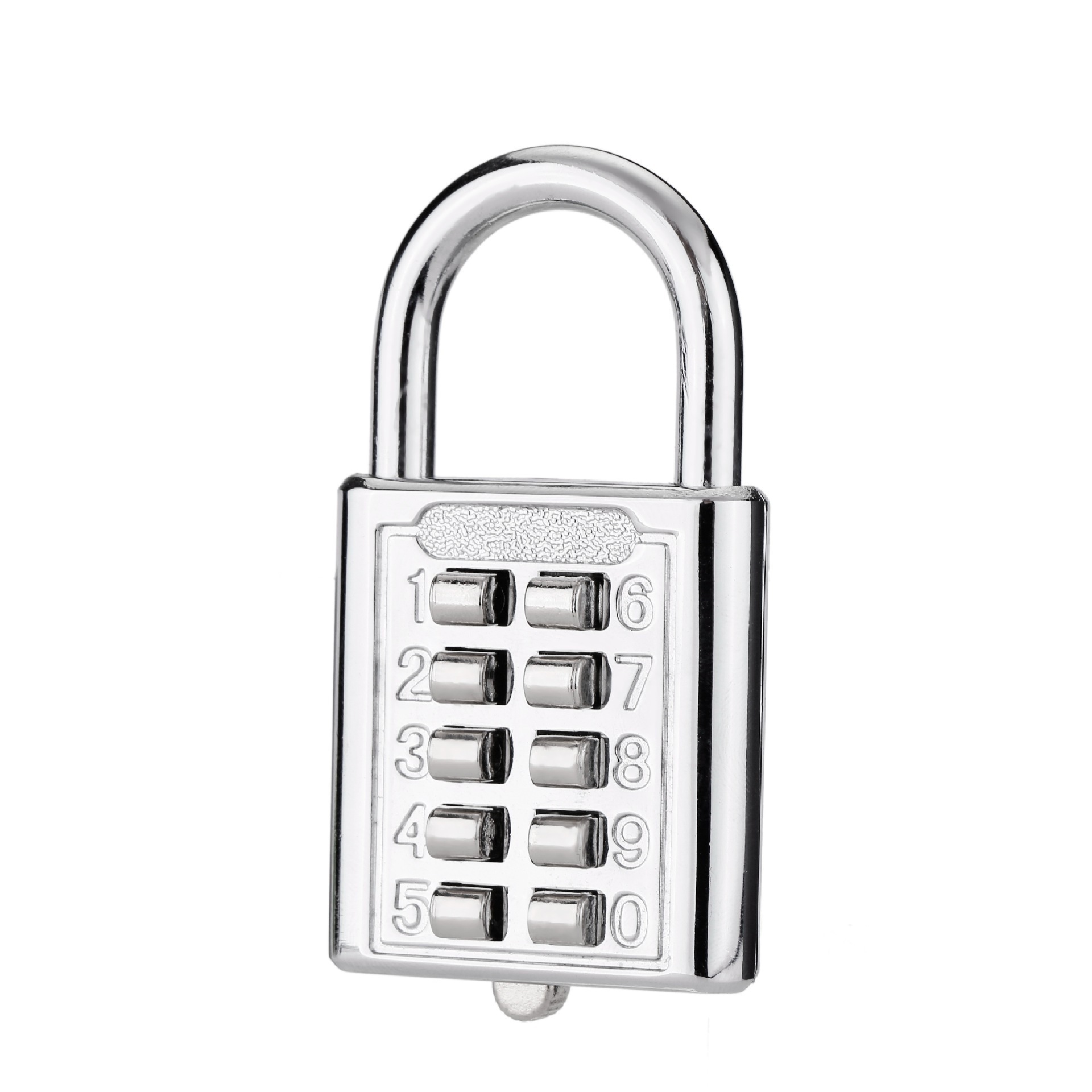 Zinc Alloy 10 Numbers Padlock Push Button Keypad Combination Lock Padlock For Visually Impaired