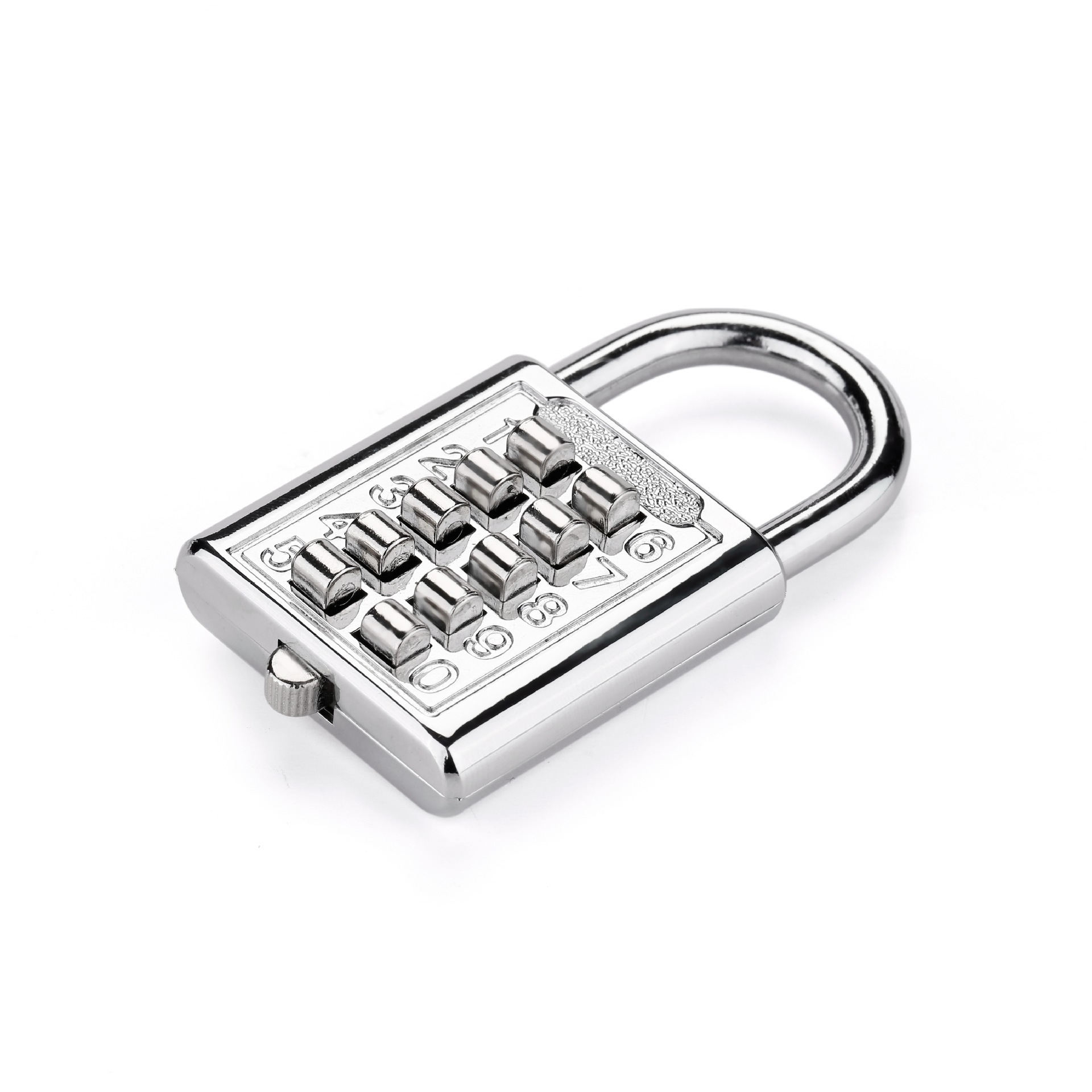 Zinc Alloy 10 Numbers Padlock Push Button Keypad Combination Lock Padlock For Visually Impaired