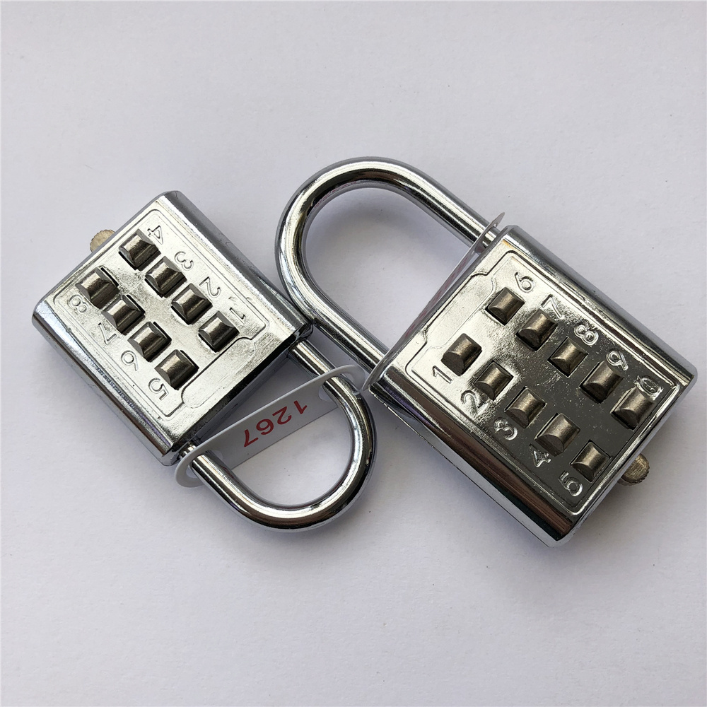 Zinc Alloy 10 Numbers Padlock Push Button Keypad Combination Lock Padlock For Visually Impaired