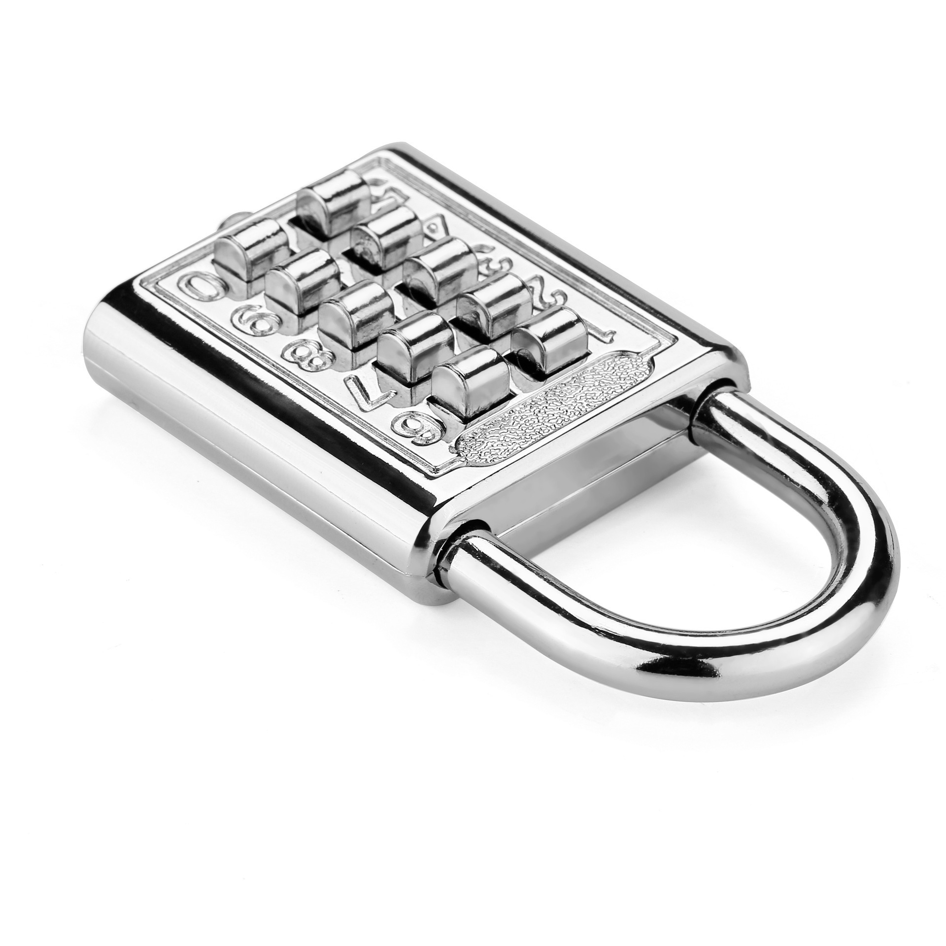 Zinc Alloy 10 Numbers Padlock Push Button Keypad Combination Lock Padlock For Visually Impaired