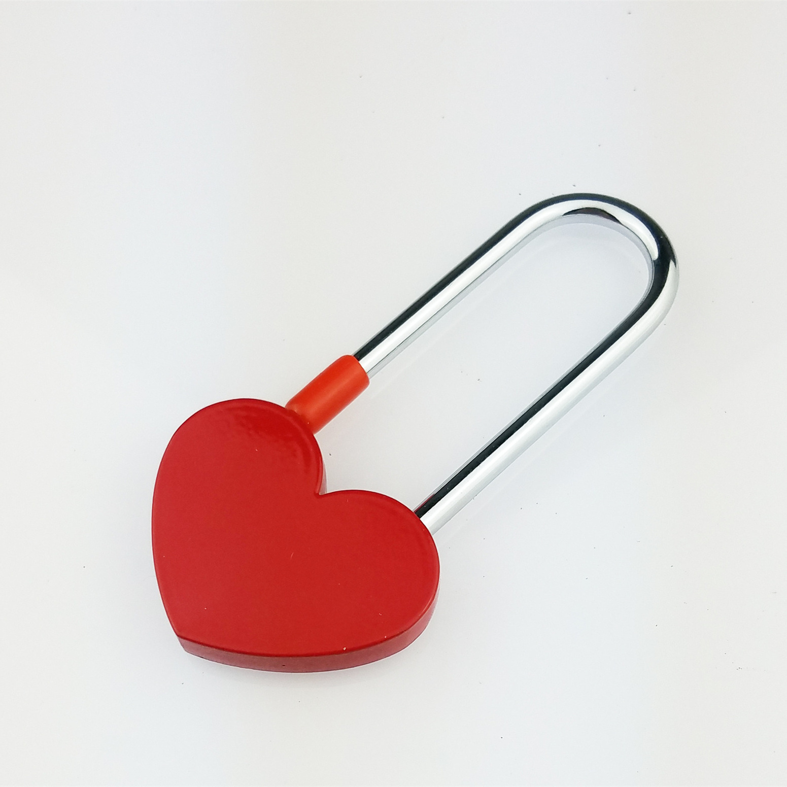 long shackle love heart shape decorative padlock without key