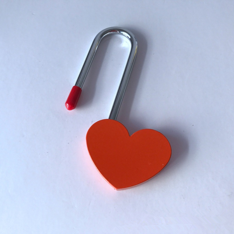 long shackle love heart shape decorative padlock without key