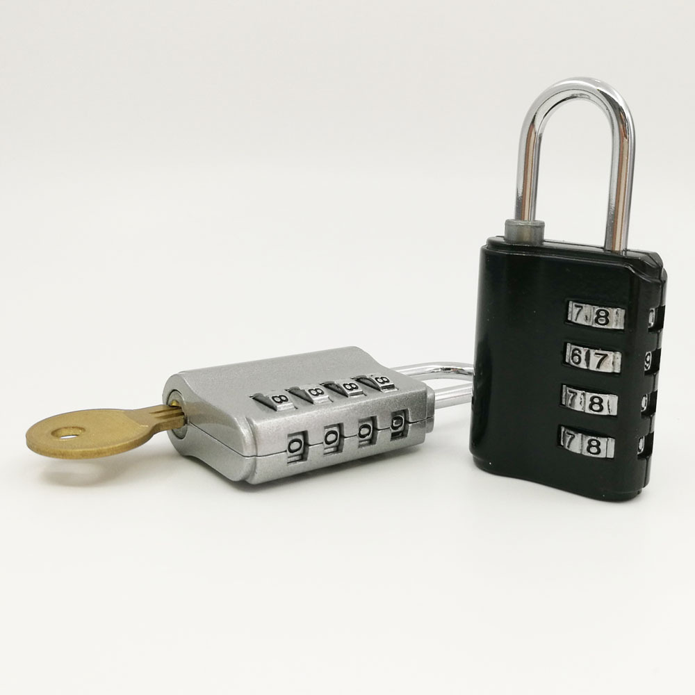 4 digits combination padlock with master key